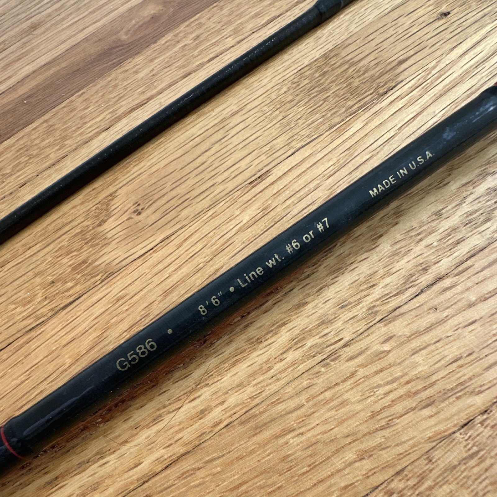 Lamiglas Series 500 G586 8’6″ 6wt 2pc Graphite Fly Rod Cork Handle Sock