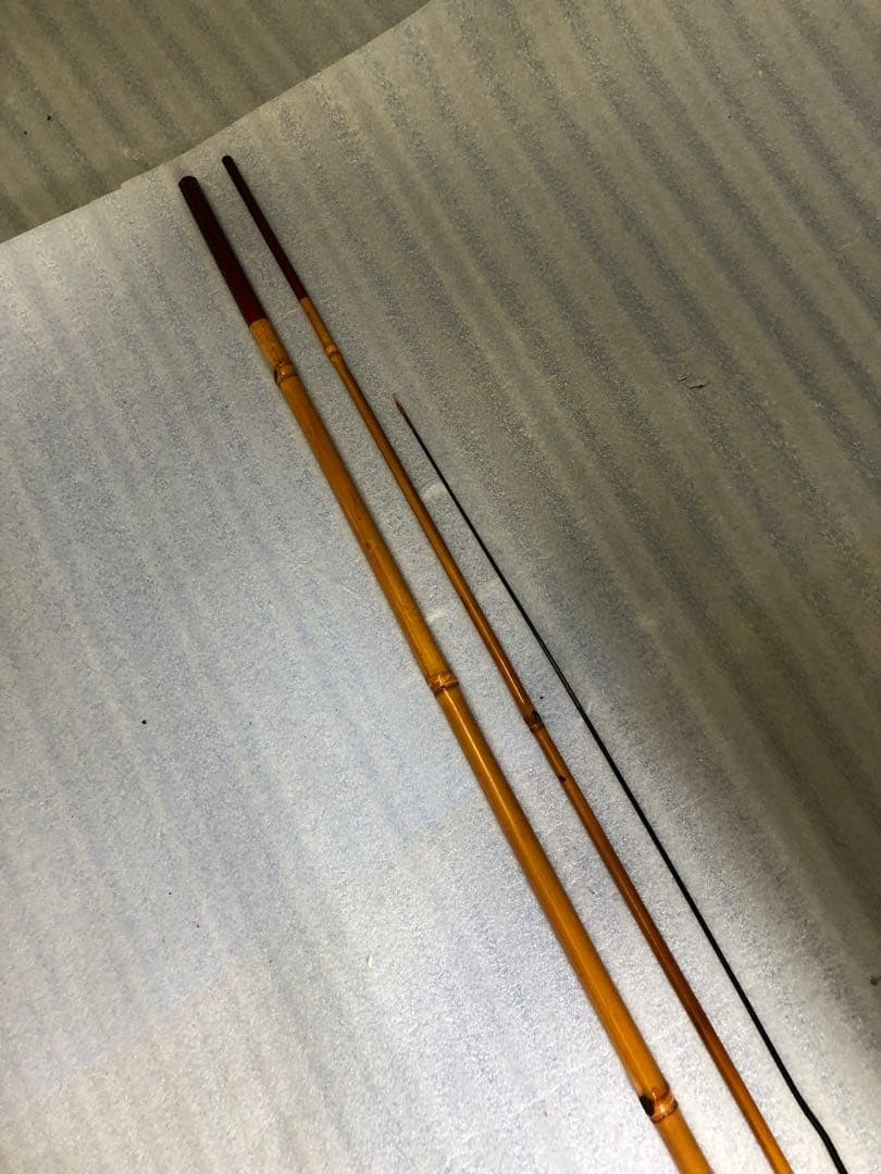 Showa Retro Bamboo Fishing Rod Set 3 Pieces, 100cm & 80cm, Used