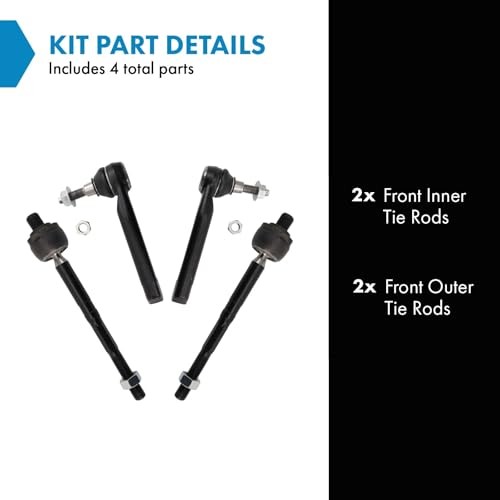 Front Inner and Outer Tie Rod Set 4 Piece Compatible with 2020-2023 PSA76368