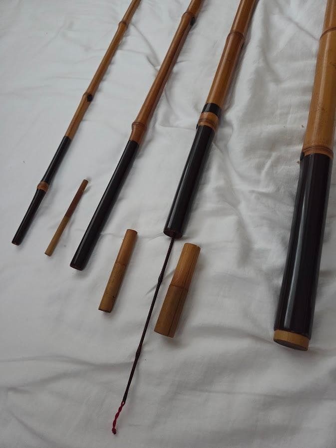 Japanese bamboo fishing rod 137cm used vintage fishing gear