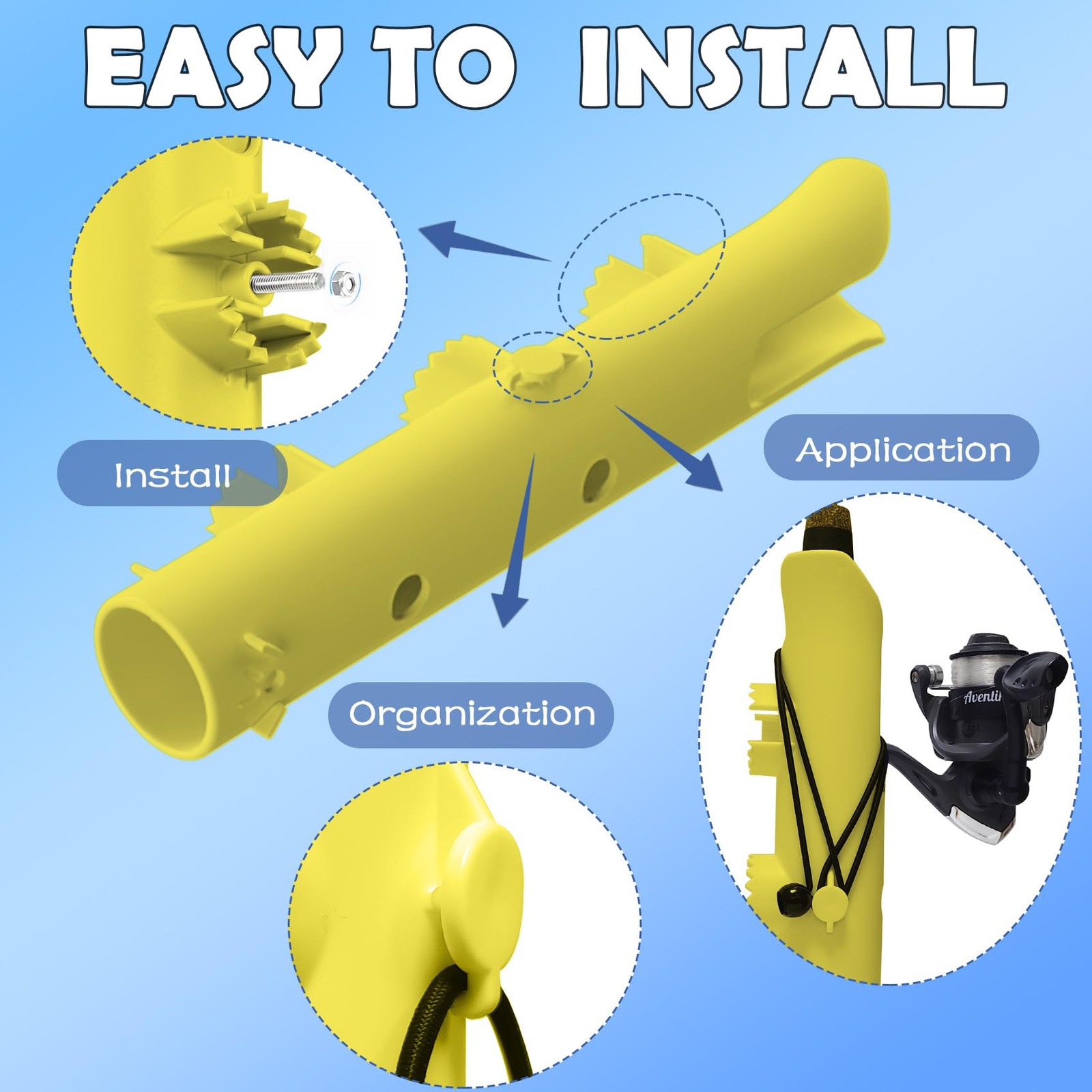 Aventik Fishing Rod Holders Tube Boat Accessories Fishing Rod Combo Storage For
