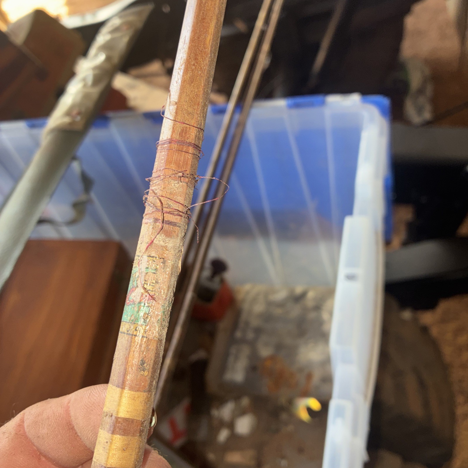 Vintage Wooden Fly Fishing Pole 4 Pieces