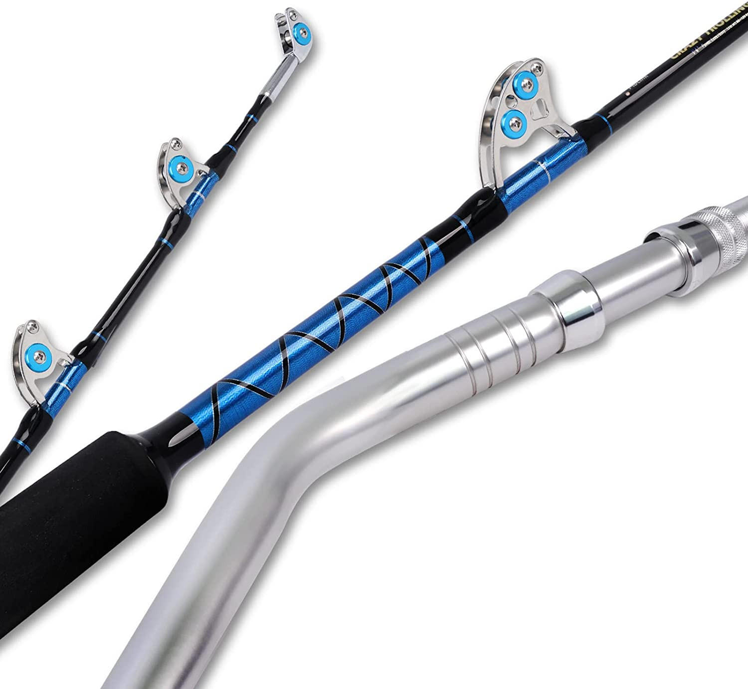 Saltwater Offshore Heavy Trolling Rod Big Game Boat Fishing Pole Straight/Bent