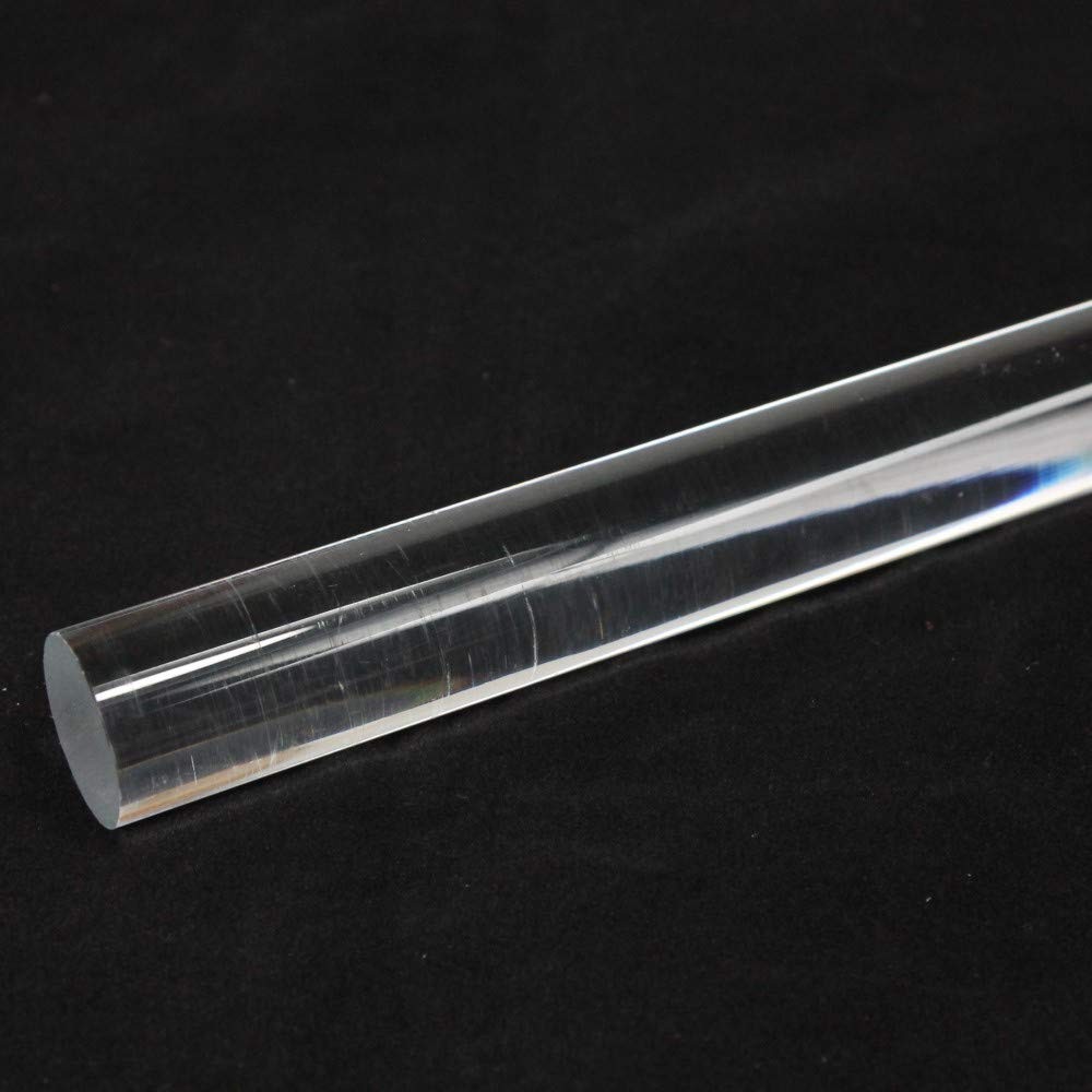 2 PCS Acrylic Lucite Rod Dowel 3/8 9.525mm x 24 610mm Clear Plastic Stick