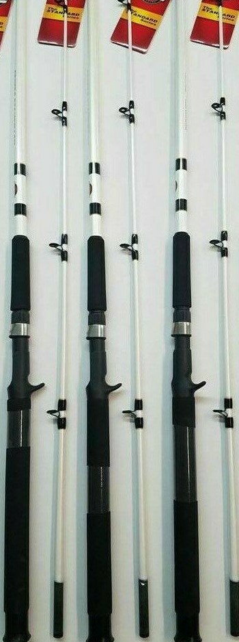 LOT 3 ZEBCO AUTHENTIC SERIES 6’6″ 2-PIECE MEDIUM HEAVY CASTING NEW RODS CATFISH!