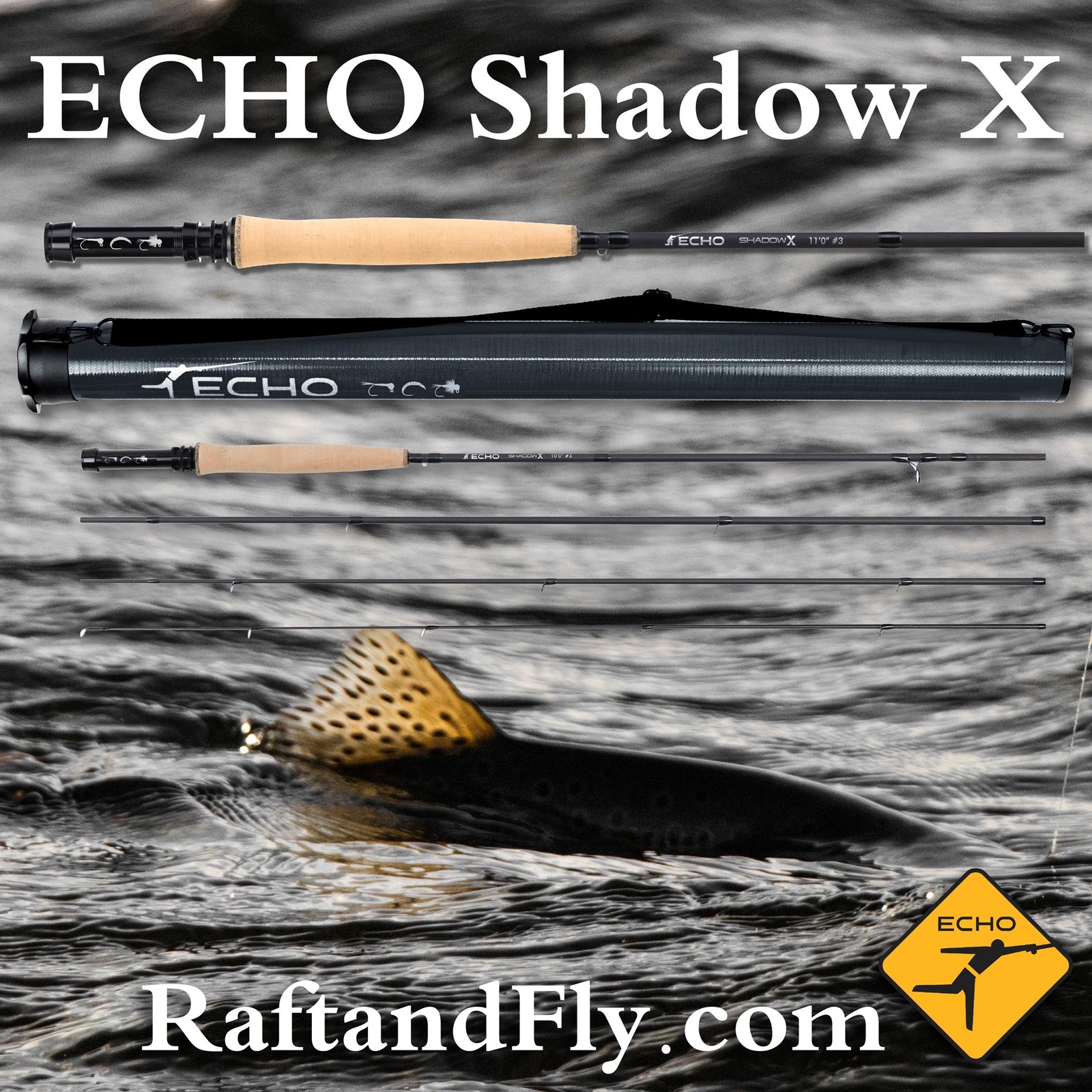 ECHO Shadow X 3wt 10’0″ Euro Nymph Fly Rod – FREE SHIPPING