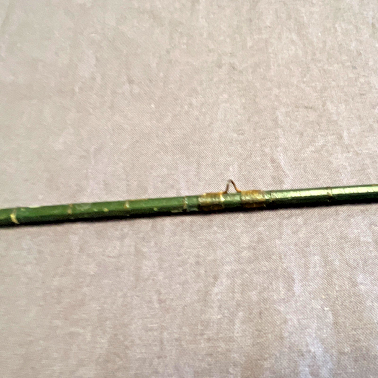 Green Fly Fishing Rod 9.5 ft 3pc Cork Handle Metal Ferrules Vintage