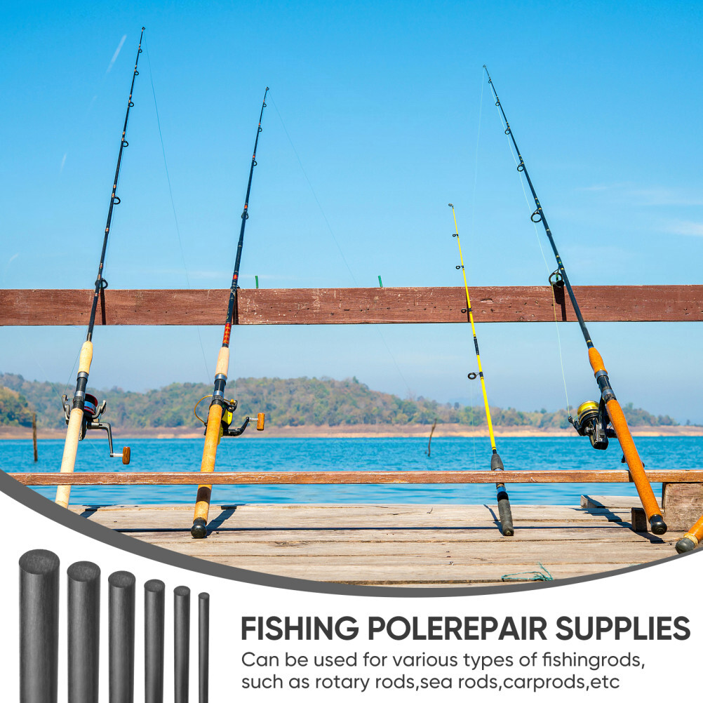 6 Pcs Silver Carbon Fiber Rods Fish Repair Fishing Inserts Travel
