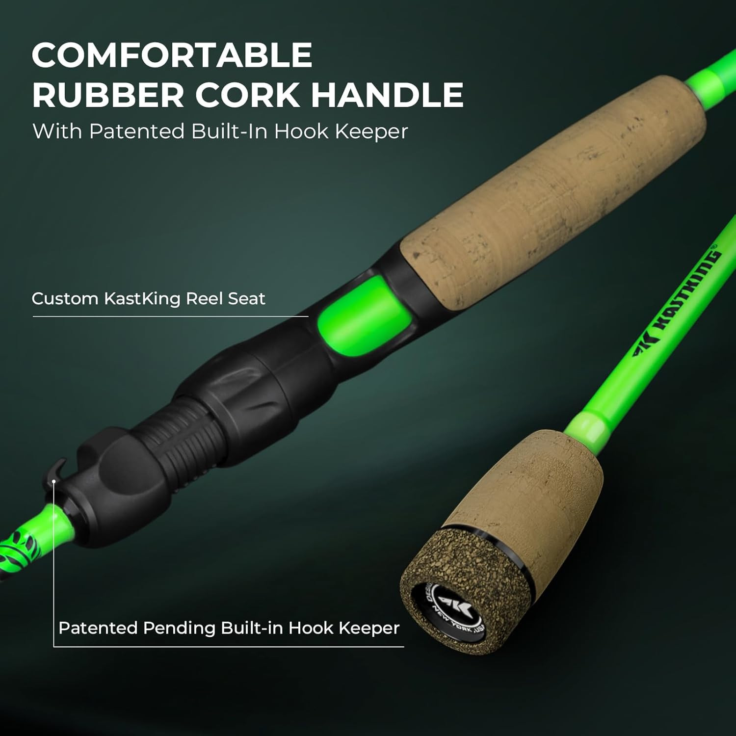 Zephyr Dual-Tip Fishing Rod & Reel Combo IM6 Graphite 2Pc KastFlex Rubber Cork