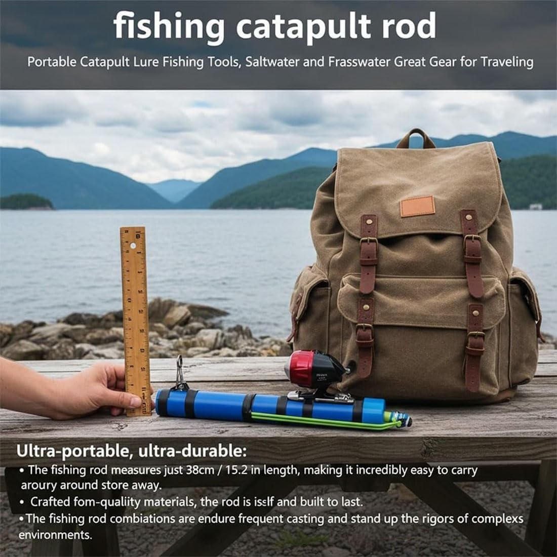 Fishing Catapult Rod, Compact Telescopic Lure Launcher Fishings Tool