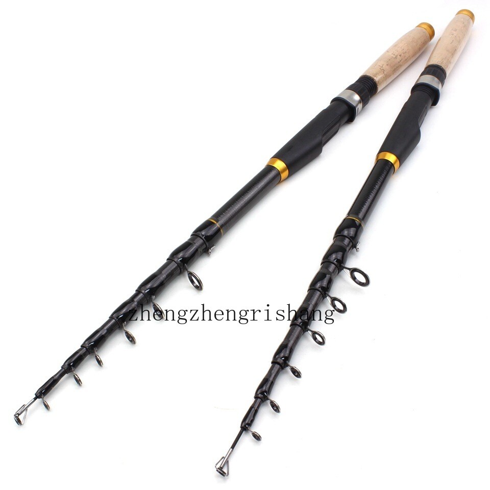1.8M-3.6M Spinning Fishing Rod Carbon Fiber Telescopic Pole Fresh Saltwater Rod