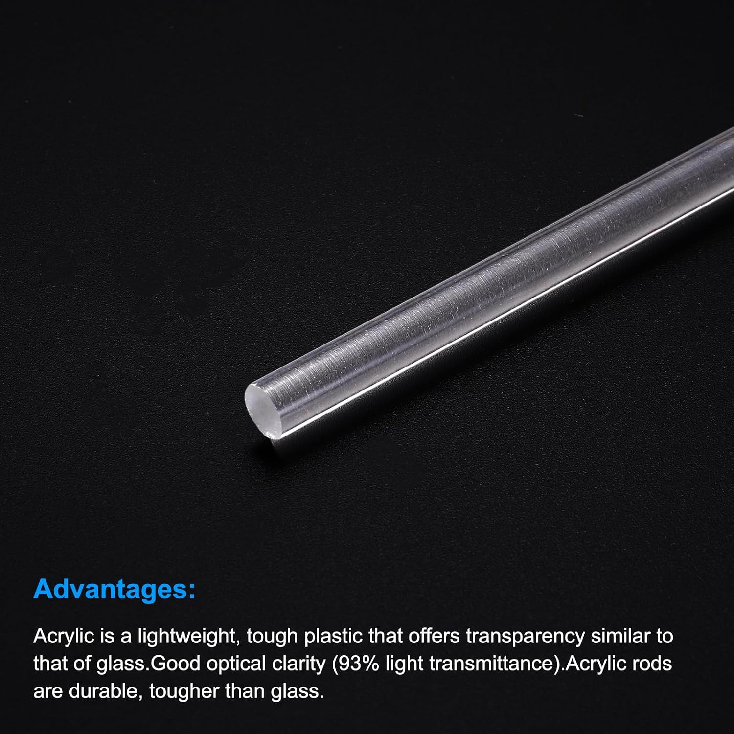 Acrylic round Rod,3Mm Diameter 12-Inch Length,Clear,Solid Plastic