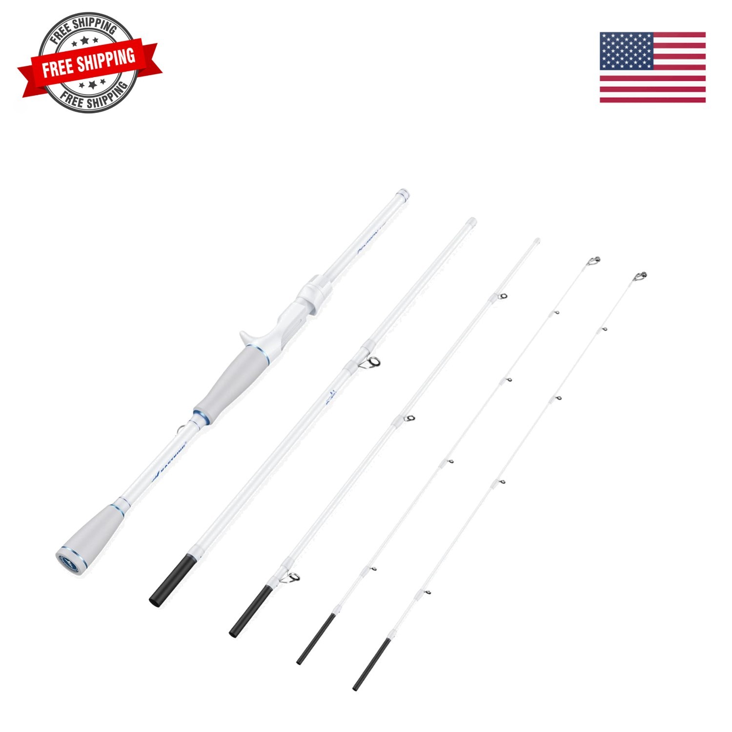 Centron Lite Travel Fishing Rods, Portable 4/5 Piece Spinning & Casting Rods,…
