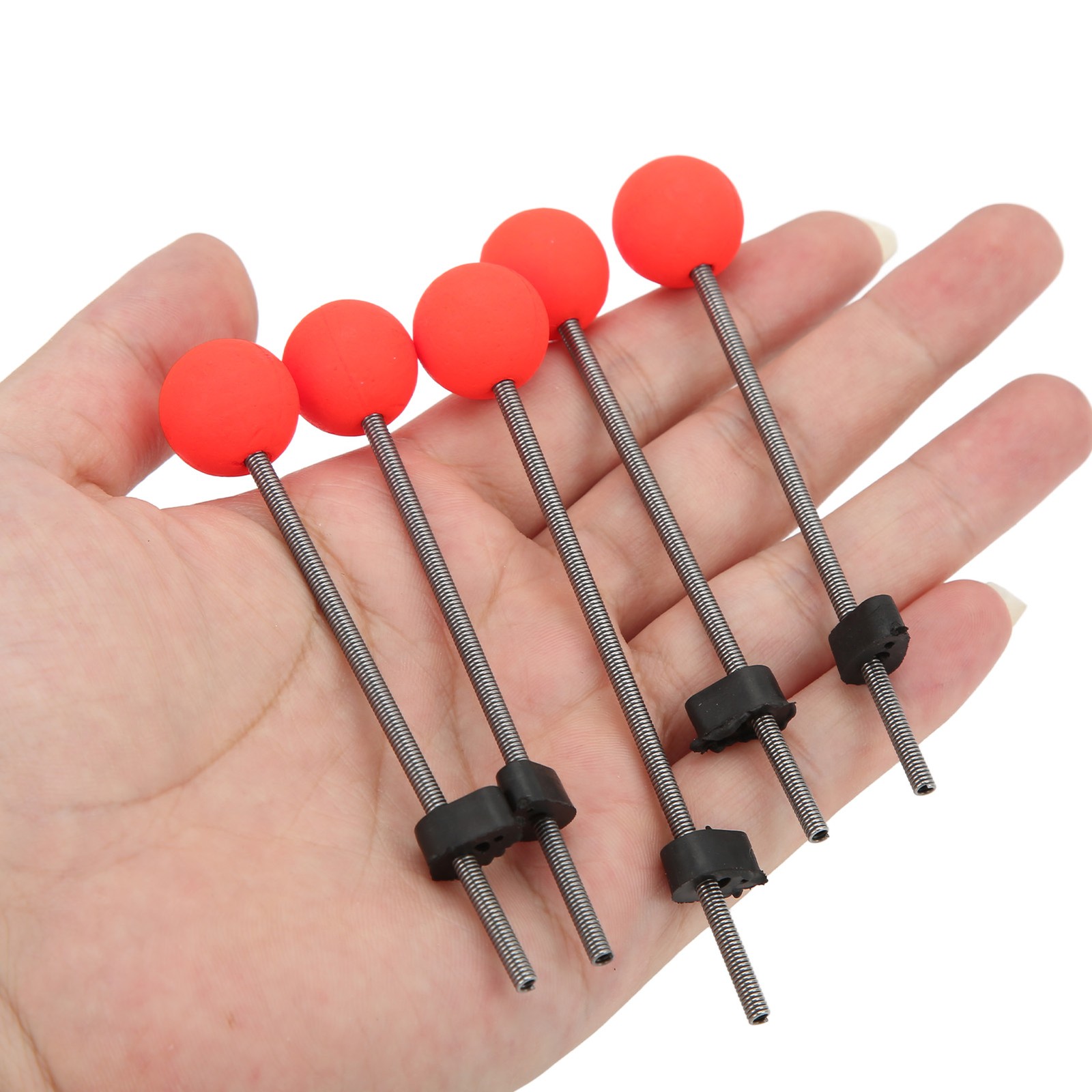 5PCS Mini Winter Ice Fishing Rod Top Tip Portable Outdoor Fishing Rod Red Ball