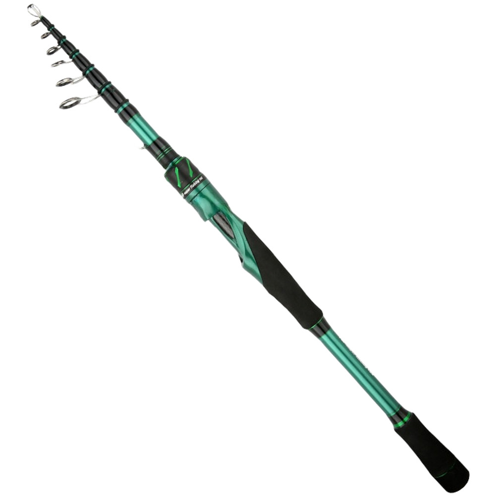 Compact Carbon Fishing Rod M Hard Action 50cm Folded 1.8m 2.1m 2.4m Extended