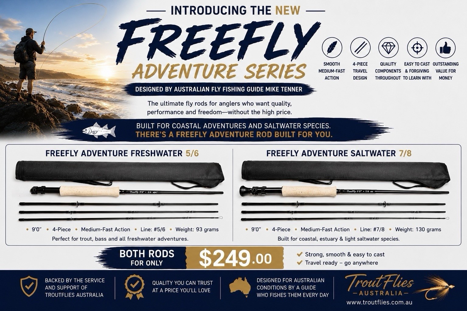 FreeFly Adventure Twin Rod Package One Package. Every Adventure.