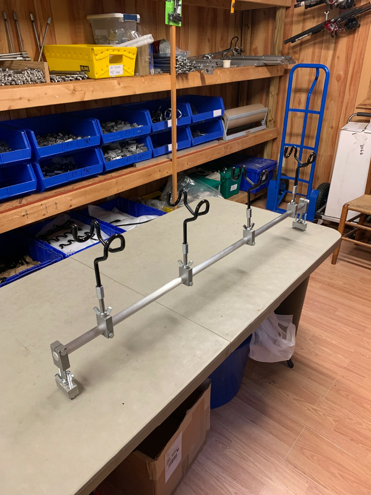 Heavy duty 48″ pontoon rail 7/8″ solid bar with four 1/2″ threaded holders*