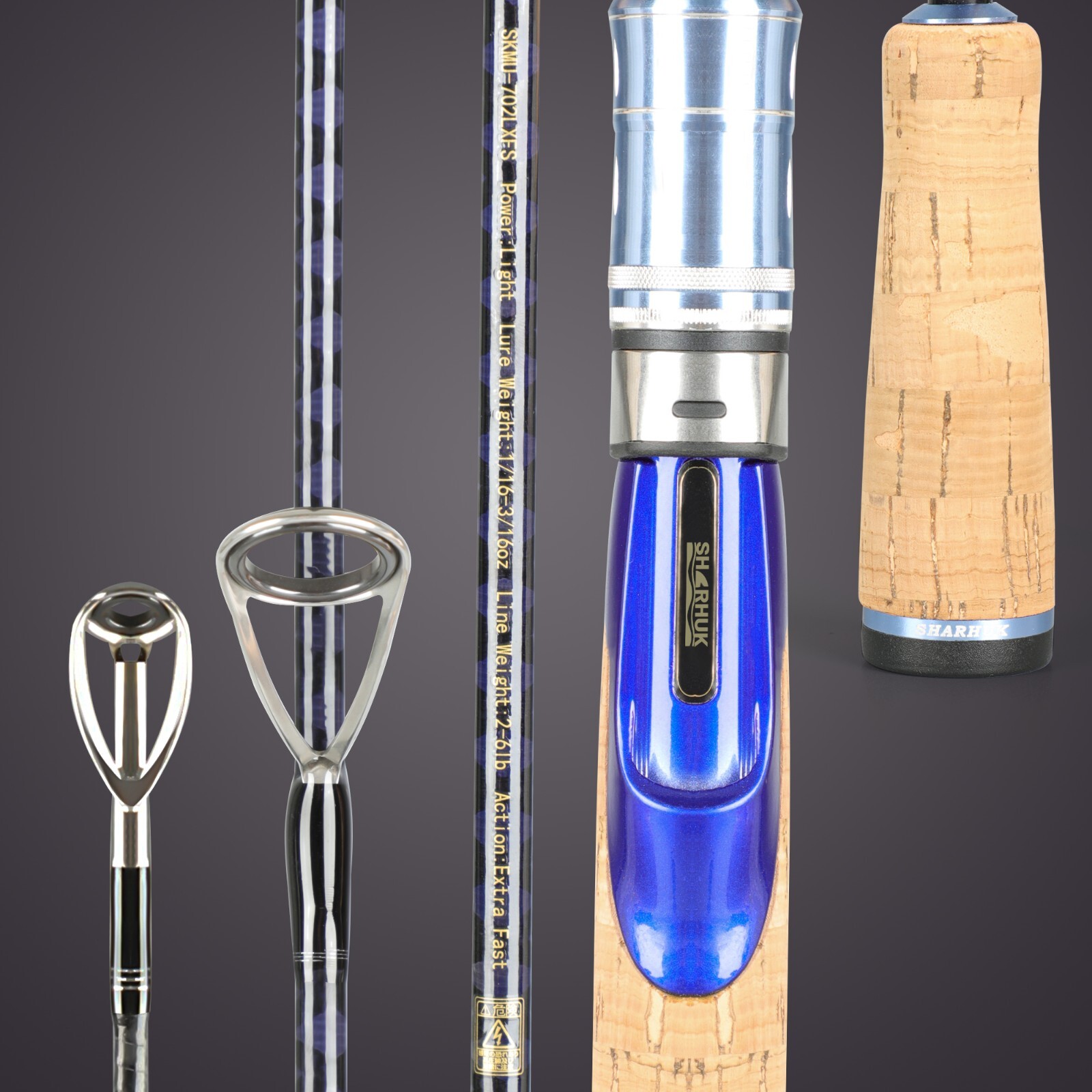 SHARHUK inshore panfish spinning fishing carbon fiber lightweight travel rod