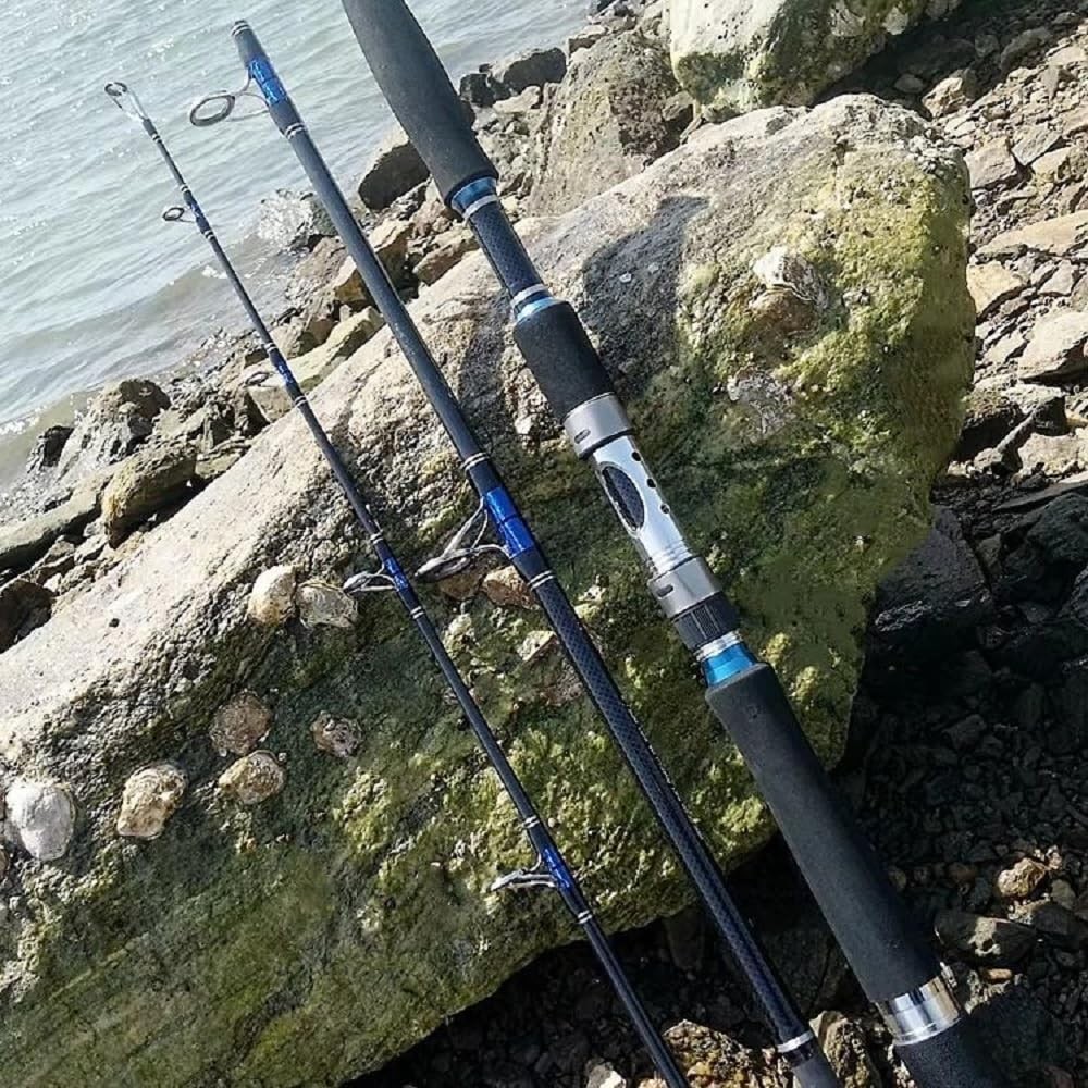 Portable Saltwater Offshore Heavy 3-Piece Spinning Rod 30-50lb Fishing Rod Po…