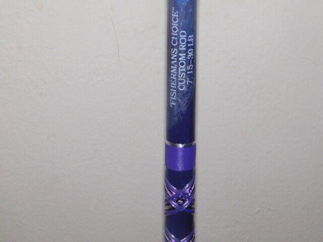 CUSTOM CONVENTIONAL BOAT ROD 7′ PURPLE PEARL MARBLE 25-50 LB TURBOS NEW