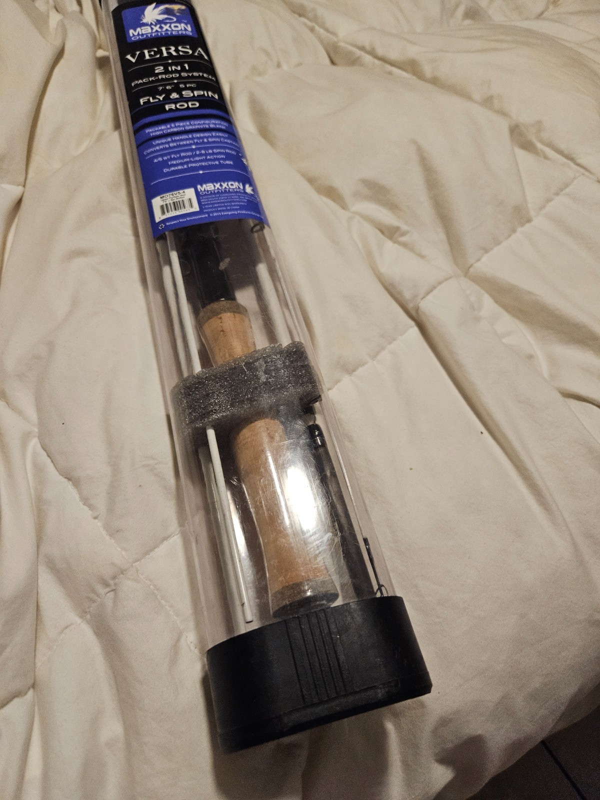 maxxon outfitters versa 2 in 1 pak rod sys 7′ 6″ fly & spin 5pc rod NEW