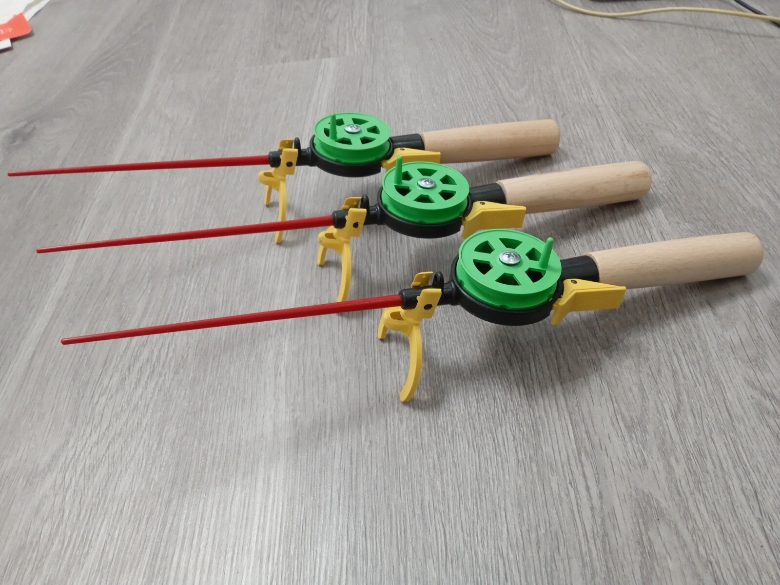 3 pcs Ice winter fishing rod ice vertical jig mormyshka wooden holder