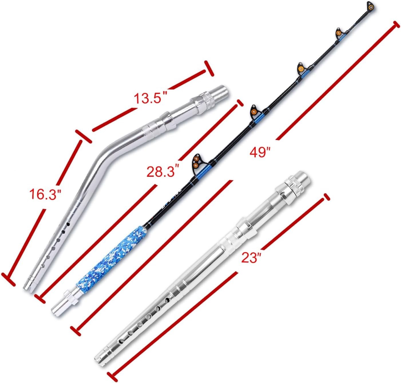 Fishing Trolling Rod 1 Piece/2 Piece Saltwater Offshore Heavy Roller Rod Big Gam