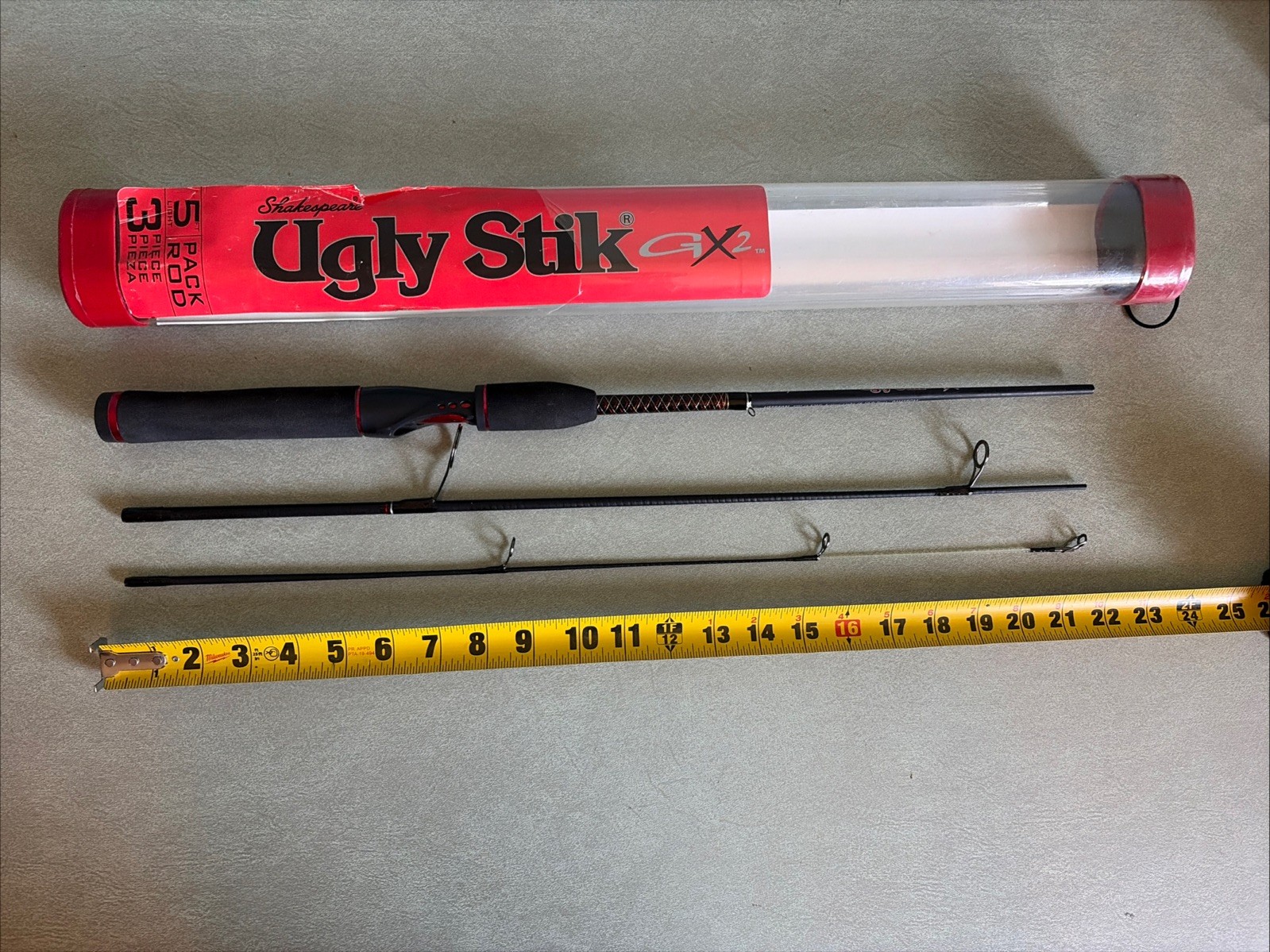 SHAKESPEARE UGLY STIK GX2 5 foot Medium 3 piece travel spinning rod