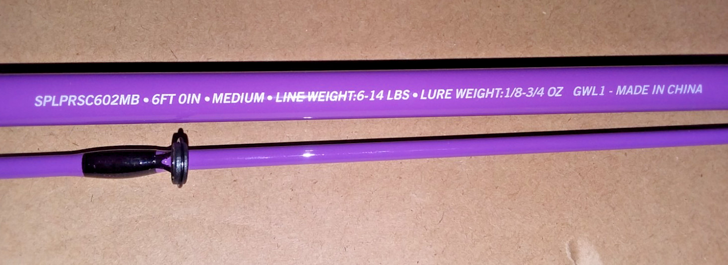 2 CASTING ZEBCO SPLASH SERIES MEDIUM 6 foot 2-PIECE RODS Use 1/8-3/4oz PURPLE