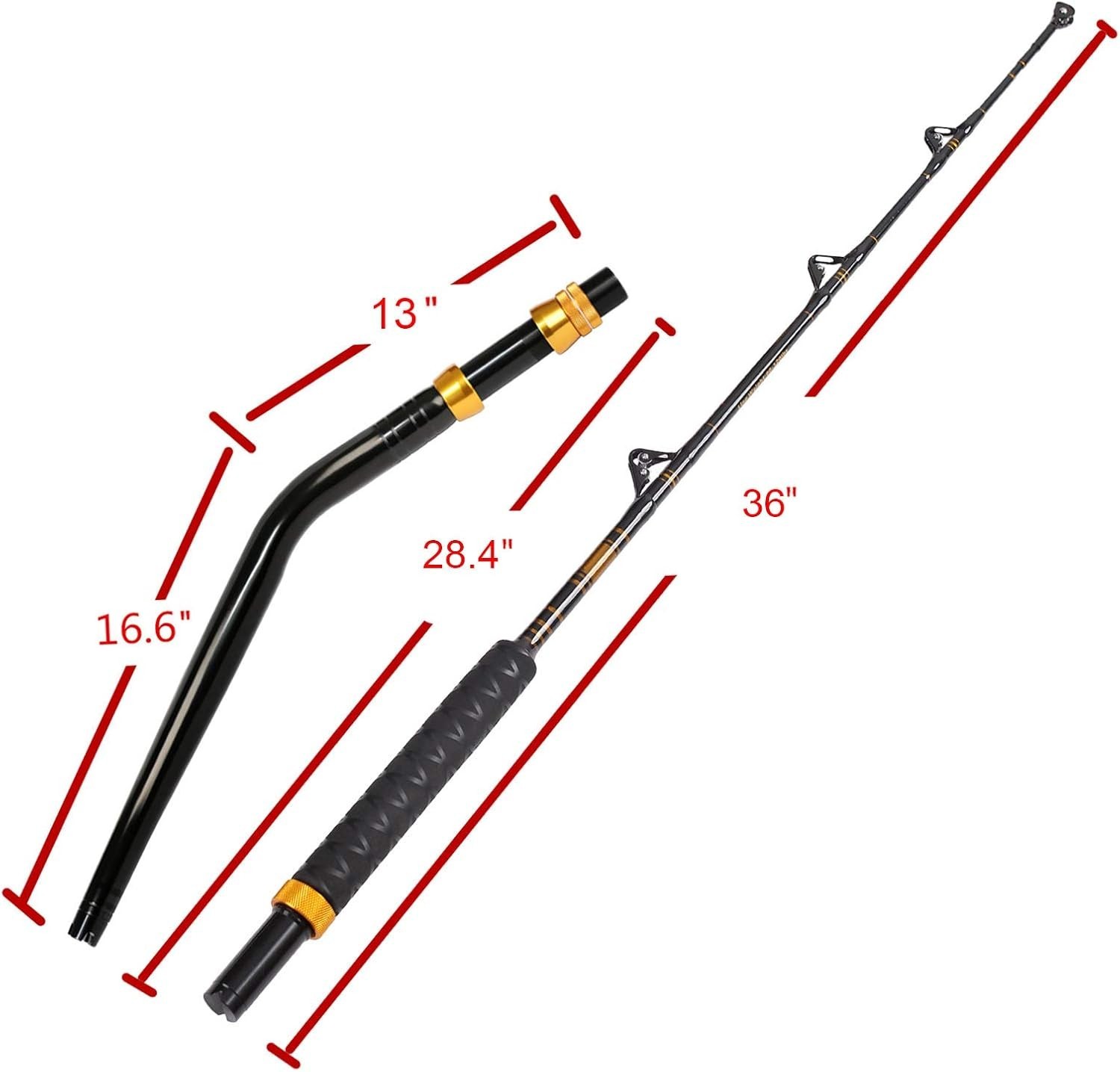 Bent Butt Fishing Rod 2-Piece Saltwater Offshore Trolling Rod Big Game Roller…
