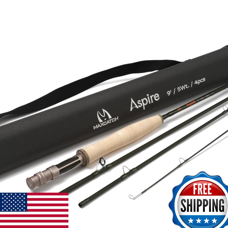 M Maximumcatch Aspire – Fly Fishing Rod 40T Carbon Fiber Anodized Reel Seat 9Ft