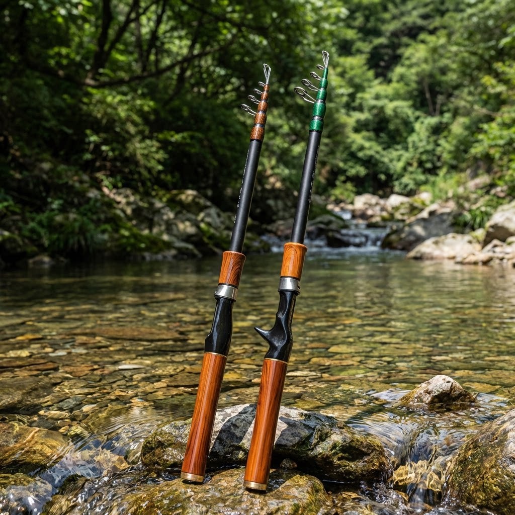 ML Light Medium Carbon Telescopic Fishing Rod 45cm 1.5-2.4m Lure Rod for Bass
