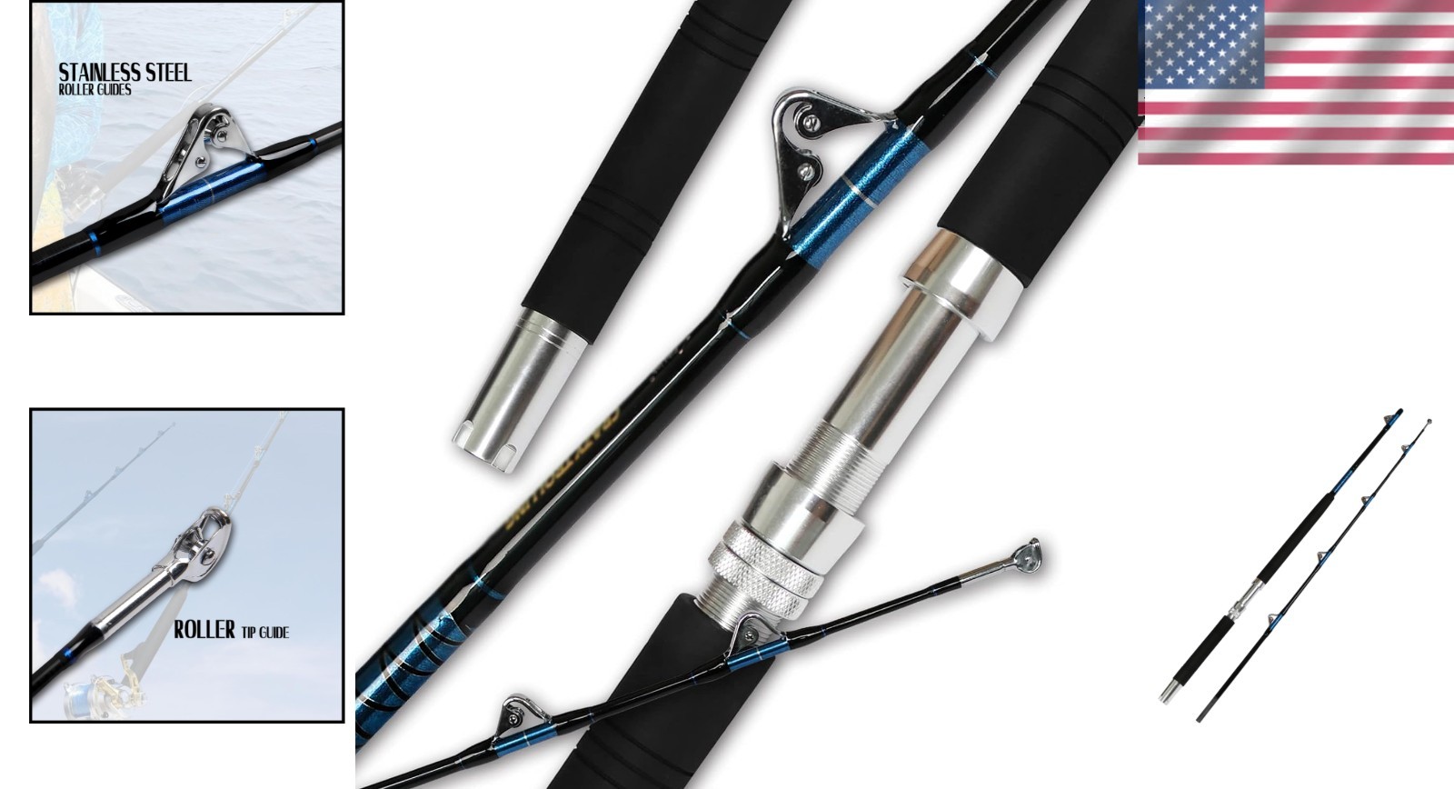 Saltwater Offshore Fishing Rod 6ft – Durable Heavy Power with Roller Guides