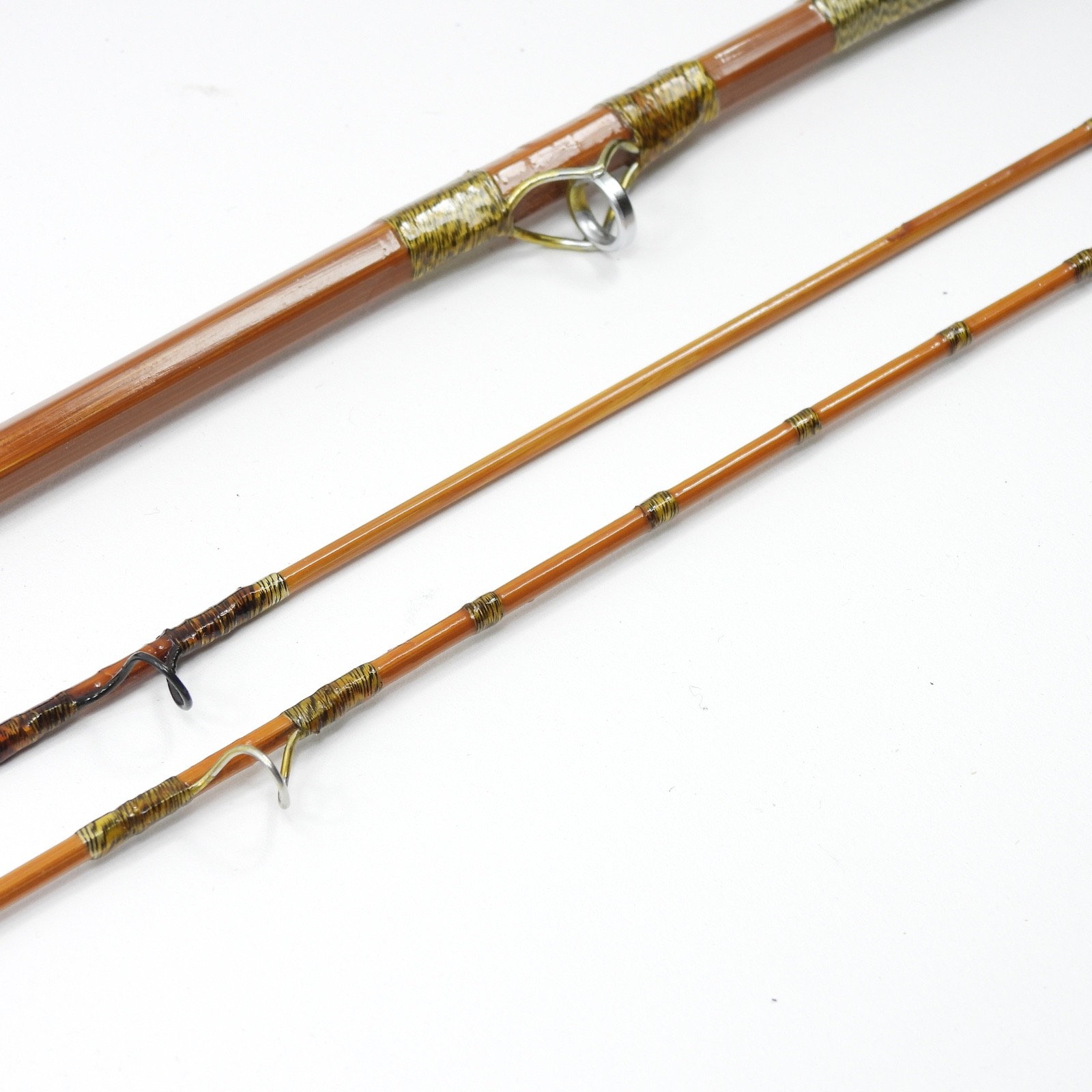 Milwards “Troutmaster” Bamboo Fly Rod. 8’ 10”. 6-7wt. W/ Tube & Sock. England.