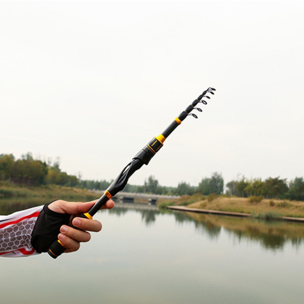 Telescopic Fishing Rod Camping Fishing 2.4m Telescopic Rod 43cm Compact Size
