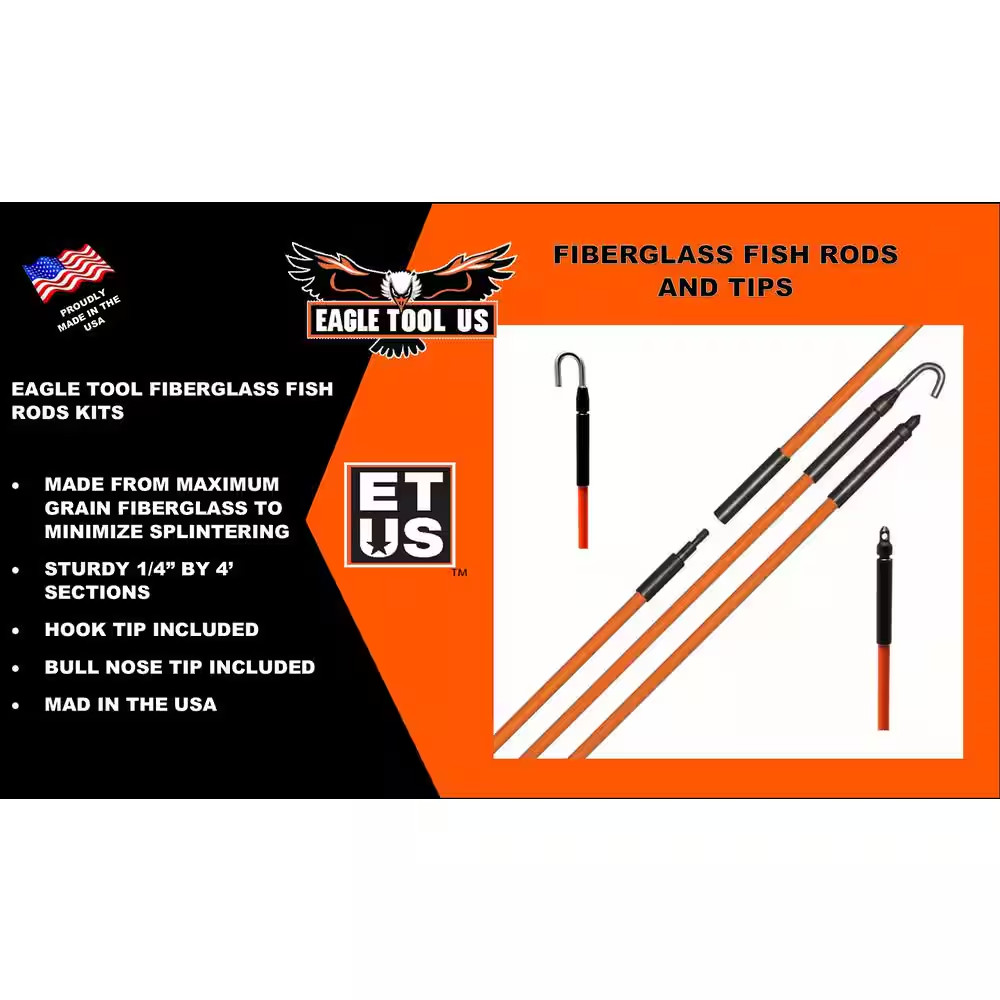 1/4 In. X 8 Ft. Fiberglass Fish Rod Kit
