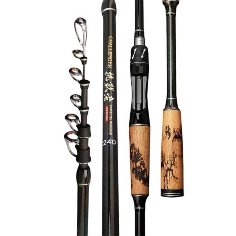 1.8M-2.4M Telescopic Fishing Rods Carbon Spinning Casting Rods Fishing Pole Bait