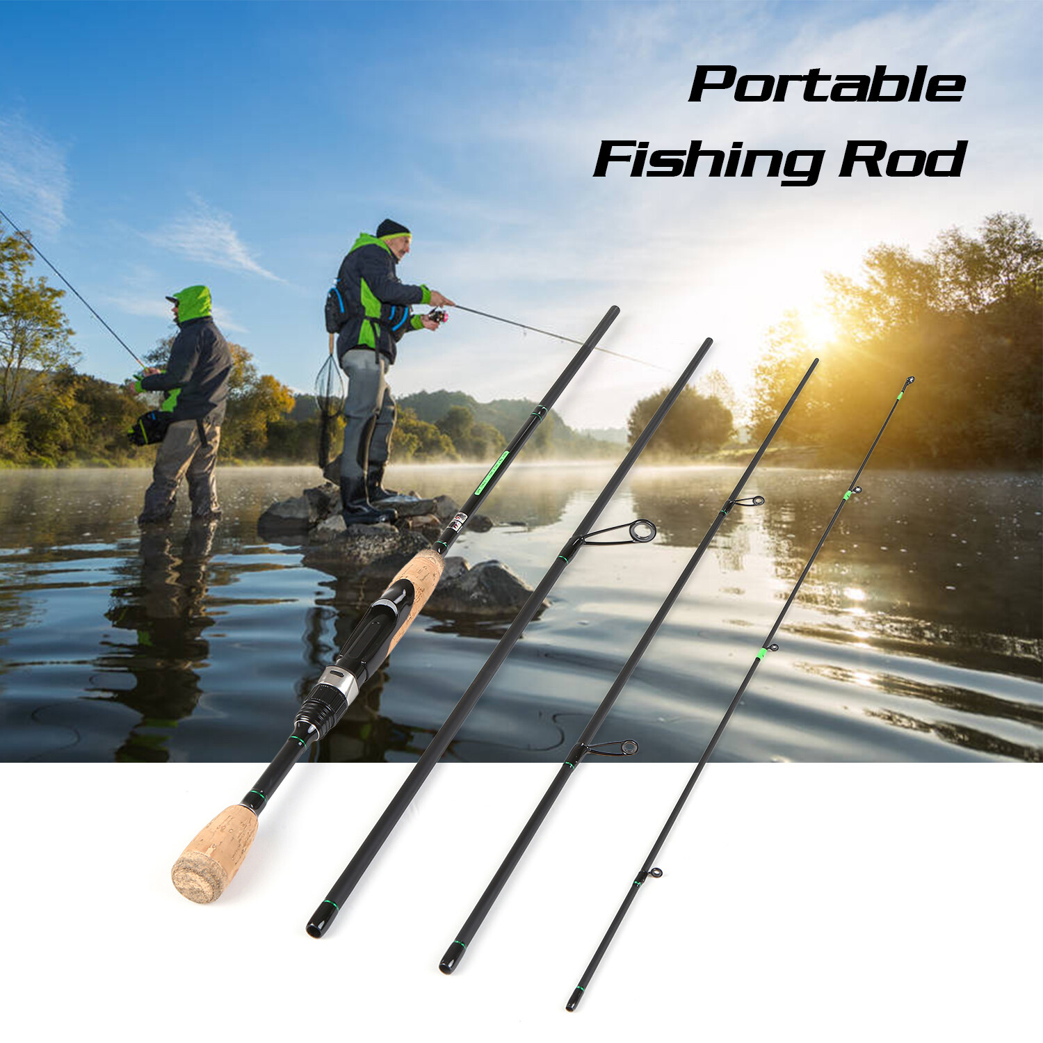 ACHELOUS 1.96m Fishing Rod Carbon Fiber 4-Piece Spinning and Casting Fishing Rod