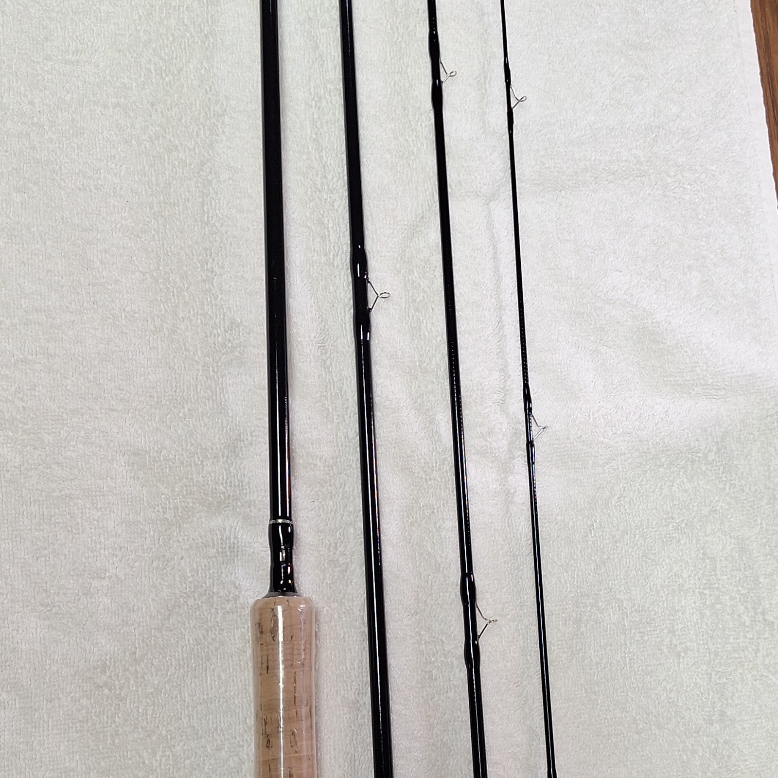 9 ft 7/8wt 4 pc IM6 Graphite Fly Rod Fast Action Full Cork Black 10 Guides