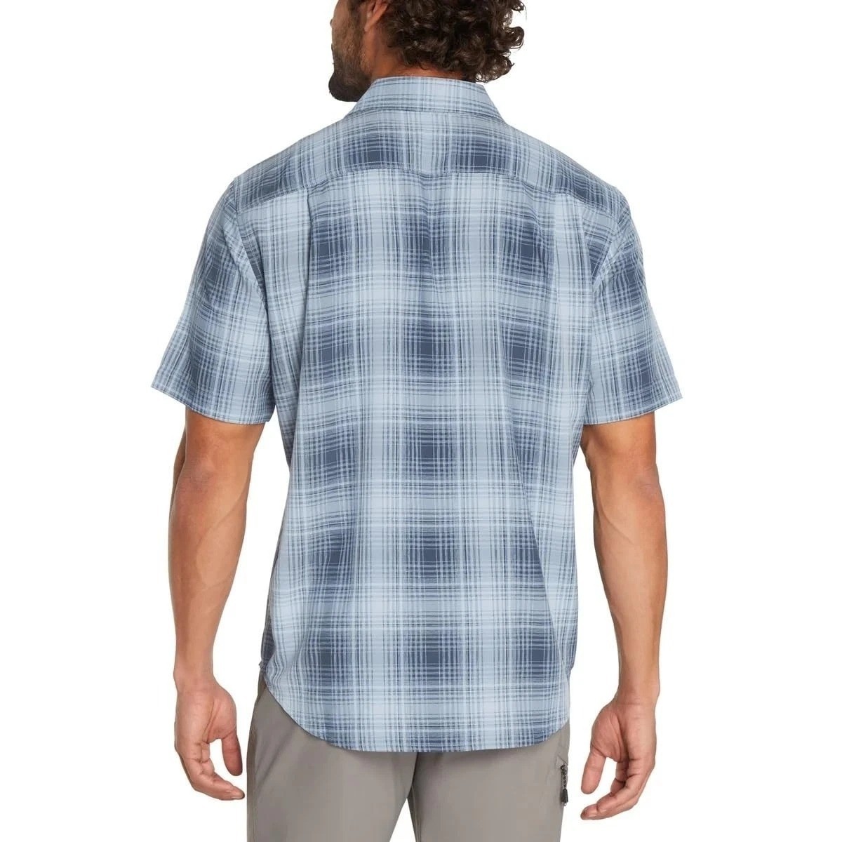 Orvis Men’s S Short Sleeve Plaid Button Up Shirt Outdoor Blue N0747