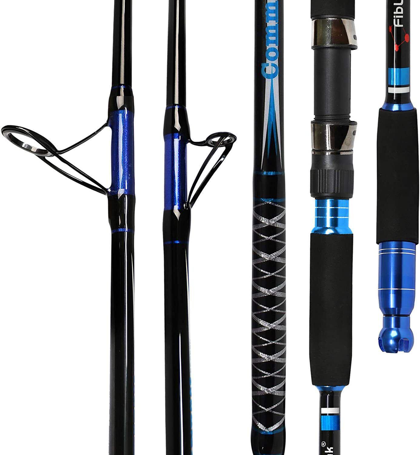 Saltwater Fishing Rod Jigging 2Piece Spinning Casting Portable Travel Jig Pole