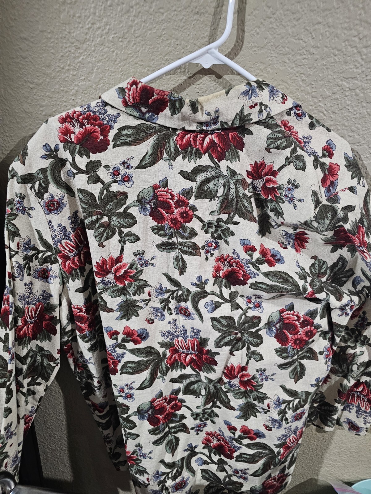 Vintage Orvis Women’s Floral Blazer Lightweight Jacket Linen Blend Sz Large