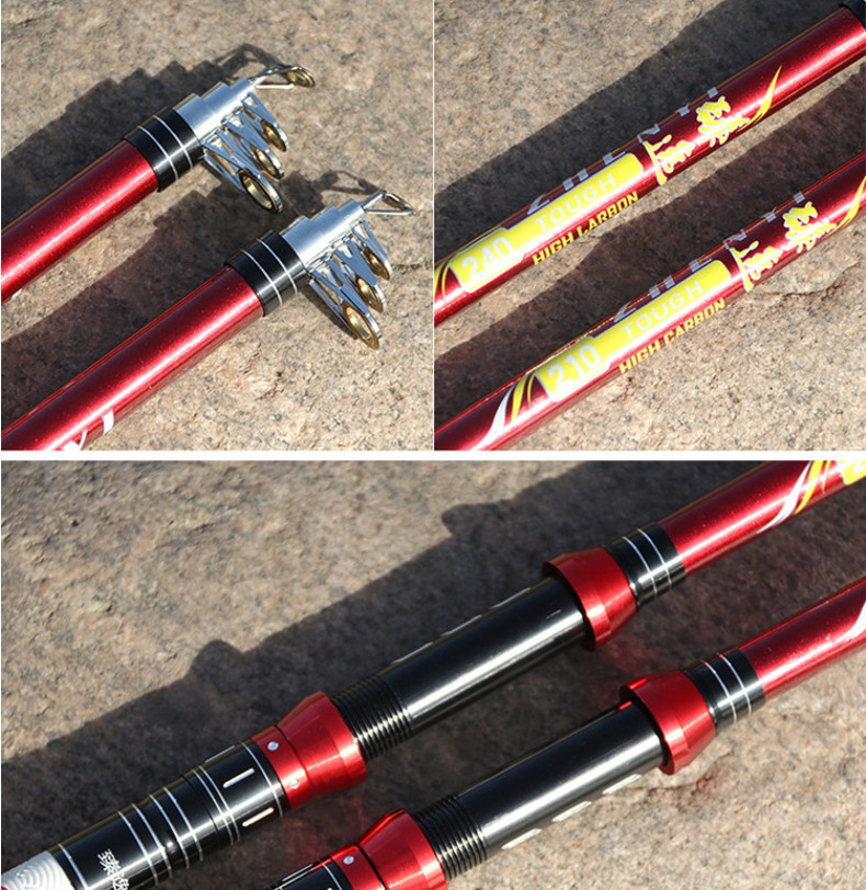 Telescopic Spinning Fishing Rod Travel Pole Lure Rod 2.1M 2.4M 2.7M 3M 3.6M Rods