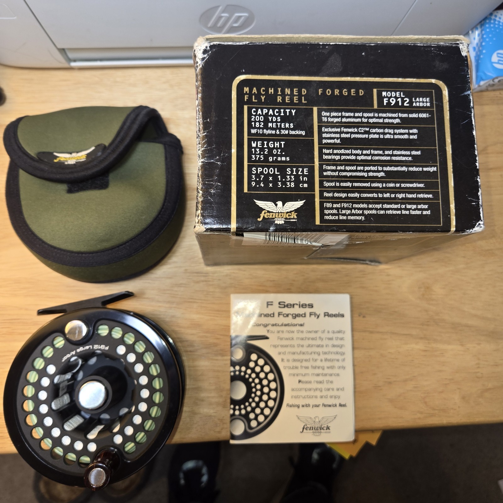 Fenwick F912LA Fly reel and Fenwick Fenglass FL 108-12 F 2 pc Fly Rod