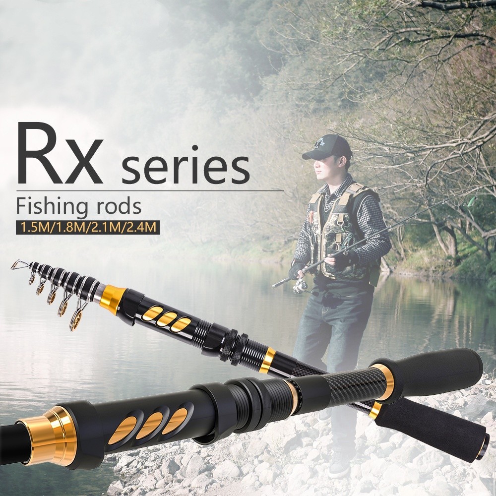 Ultralight Spinning Fishing Rod Pole Hard Carbon Fiber Telescopic Alloy Seat EVA