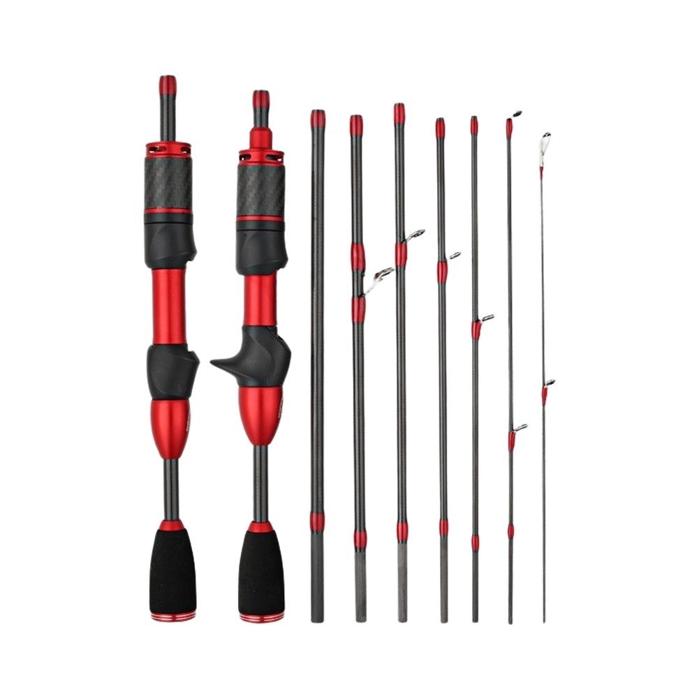 8-Piece Carbon Fishing Rod 1.68/1.8m Ultralight Travel Rod 27cm Folded 2-8g