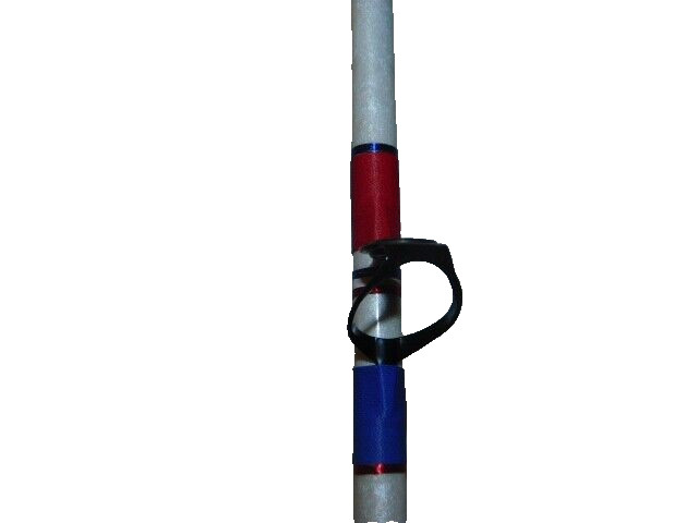 CUSTOM CONVENTIONAL BOAT ROD 7′ RED WHITE BLUE PEARL MARBLE 25-50 LB TURBOS NEW