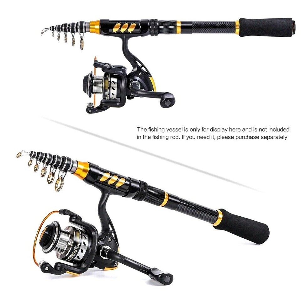 Ultralight Spinning Fishing Rod Pole Hard Carbon Fiber Telescopic Alloy Seat EVA