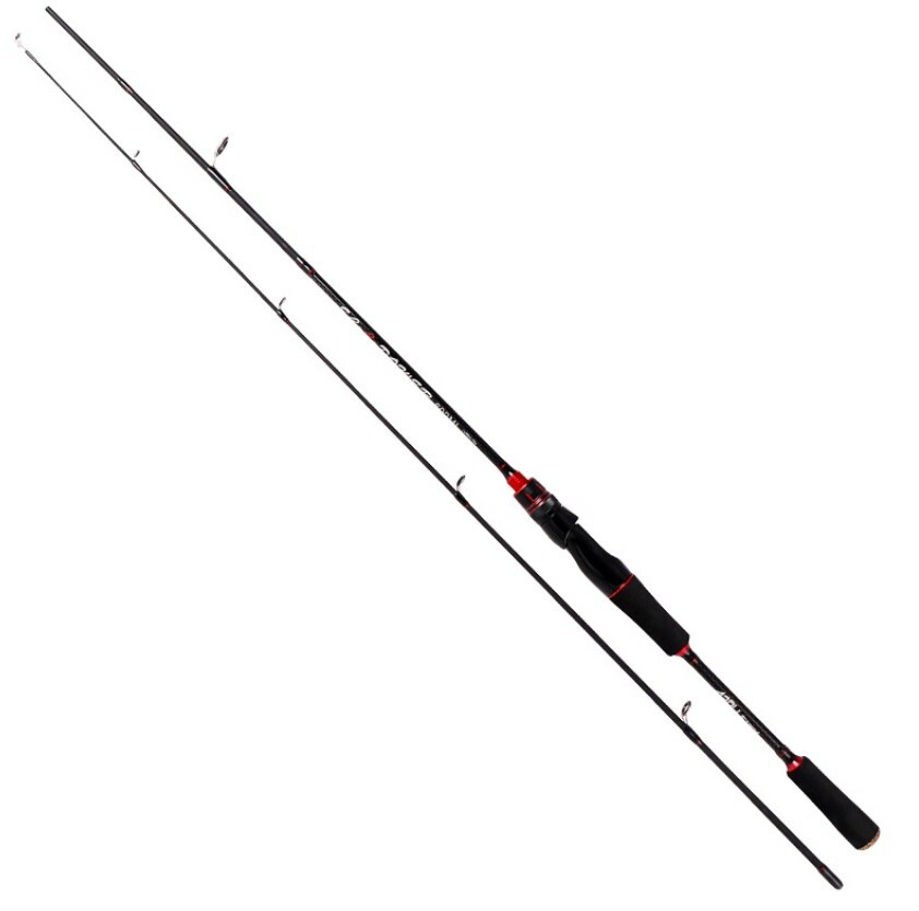 Rollfish Medium light Mod Fast Spinning Rod 6′ 2pc. Black/Red