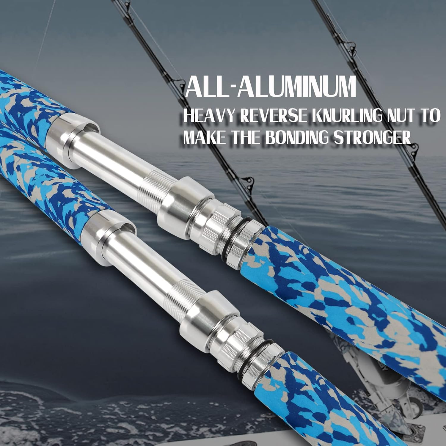 Fishing Trolling Rod 1 Piece Saltwater Offshore Heavy Roller Rod Big Game Conven